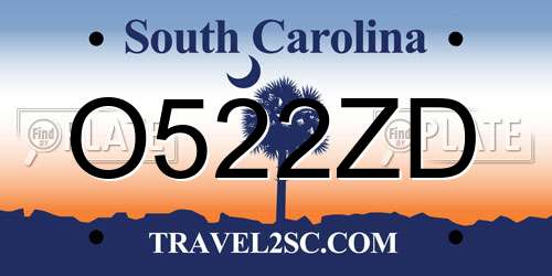 O522ZD South Carolina License Plate