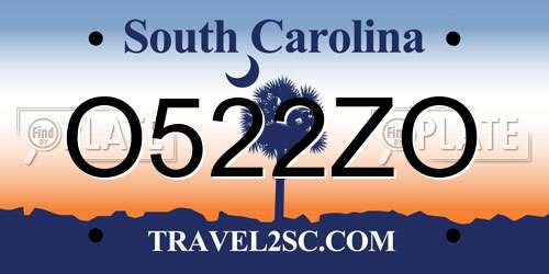O522ZO South Carolina License Plate