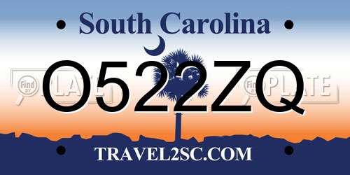 O522ZQ South Carolina License Plate