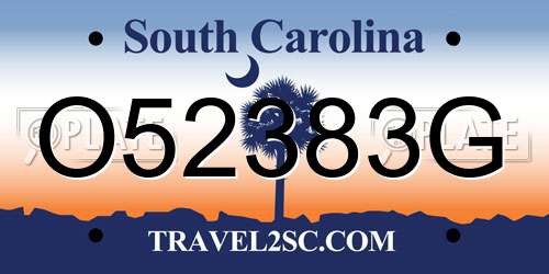 O52383G South Carolina License Plate