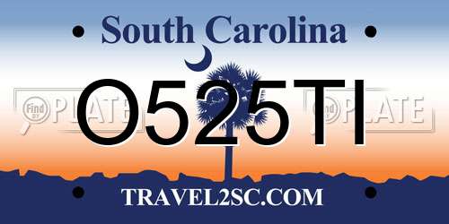O525TI South Carolina License Plate