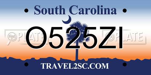 O525ZI South Carolina License Plate