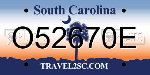 O52670E South Carolina License Plate