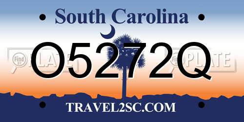 O5272Q South Carolina License Plate