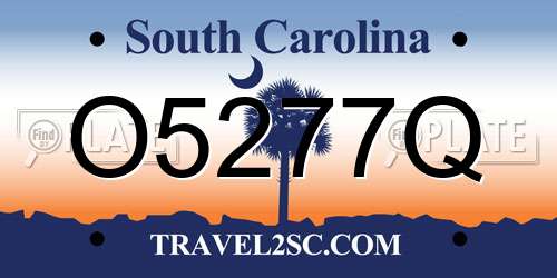 O5277Q South Carolina License Plate