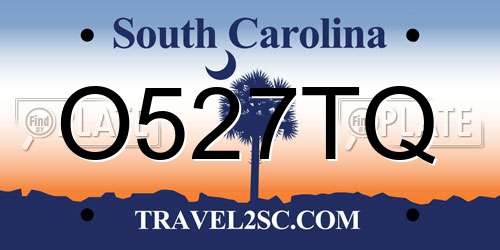 O527TQ South Carolina License Plate