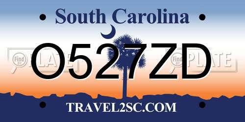 O527ZD South Carolina License Plate
