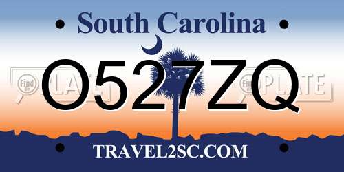 O527ZQ South Carolina License Plate