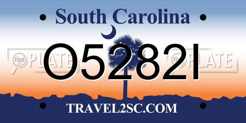 O5282I South Carolina License Plate