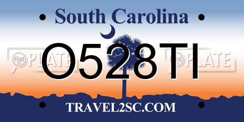 O528TI South Carolina License Plate