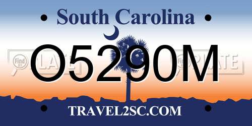 O5290M South Carolina License Plate