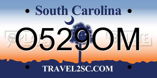 O529OM South Carolina License Plate