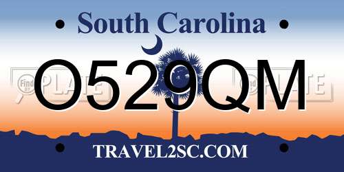 O529QM South Carolina License Plate