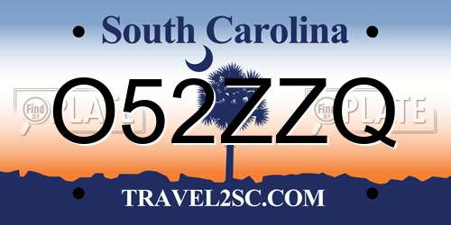 O52ZZQ South Carolina License Plate
