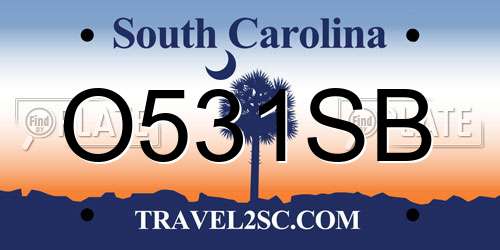 O531SB South Carolina License Plate