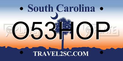 O53HOP South Carolina License Plate
