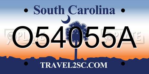 O54055A South Carolina License Plate
