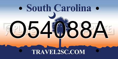 O54088A South Carolina License Plate