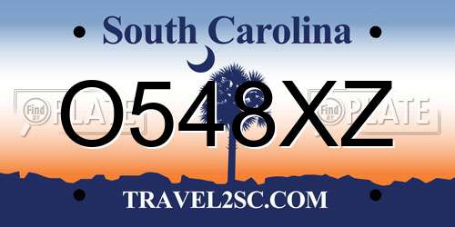 O548XZ South Carolina License Plate