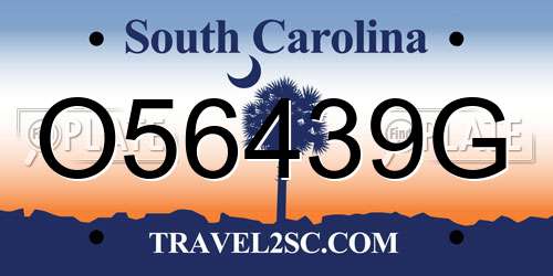 O56439G South Carolina License Plate