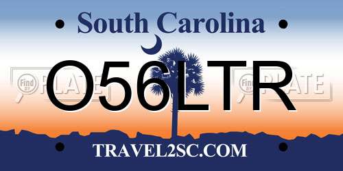 O56LTR South Carolina License Plate