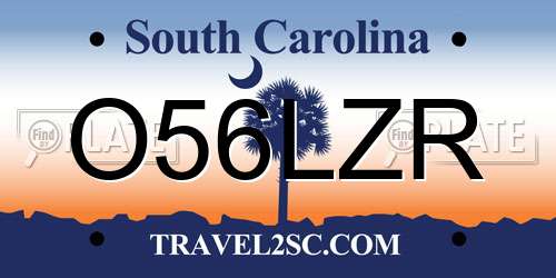 O56LZR South Carolina License Plate