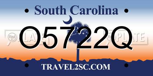 O5722Q South Carolina License Plate