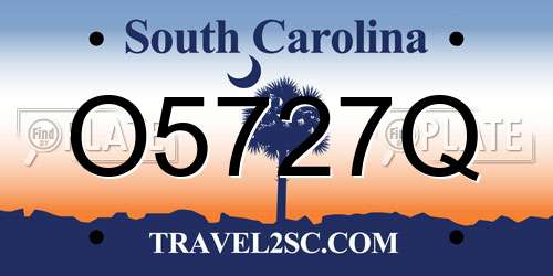 O5727Q South Carolina License Plate