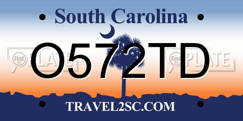 O572TD South Carolina License Plate