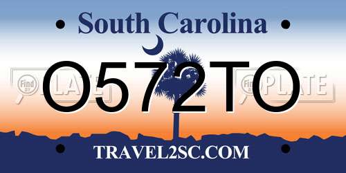 O572TO South Carolina License Plate