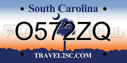 O572ZQ South Carolina License Plate