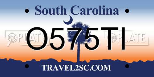 O575TI South Carolina License Plate