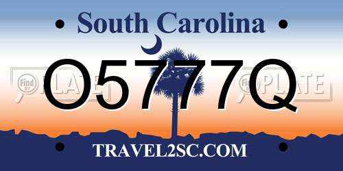 O5777Q South Carolina License Plate