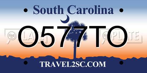 O577TO South Carolina License Plate