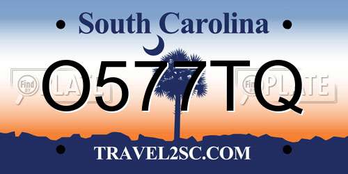 O577TQ South Carolina License Plate