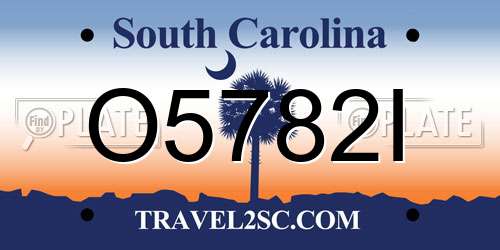 O5782I South Carolina License Plate