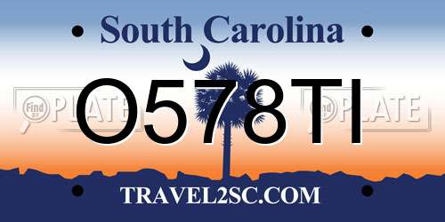 O578TI South Carolina License Plate