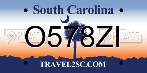 O578ZI South Carolina License Plate