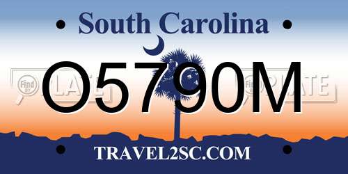 O5790M South Carolina License Plate