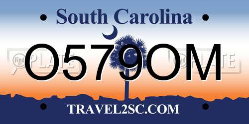 O579OM South Carolina License Plate