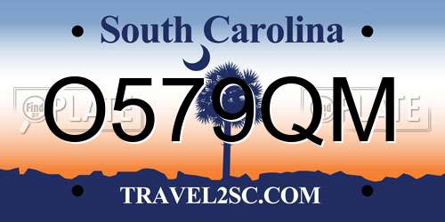 O579QM South Carolina License Plate