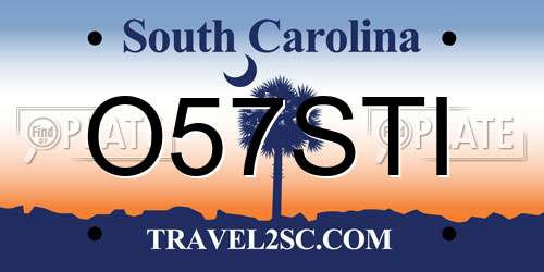O57STI South Carolina License Plate
