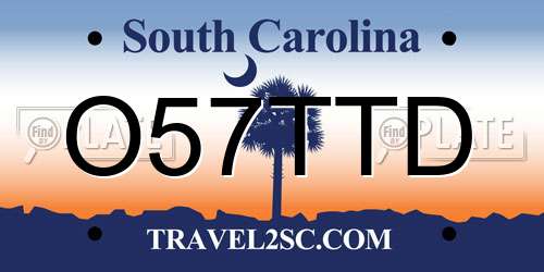 O57TTD South Carolina License Plate