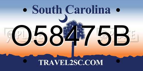 O58475B South Carolina License Plate