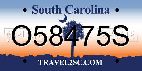 O58475S South Carolina License Plate