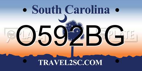 O592BG South Carolina License Plate