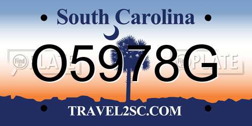 O5978G South Carolina License Plate