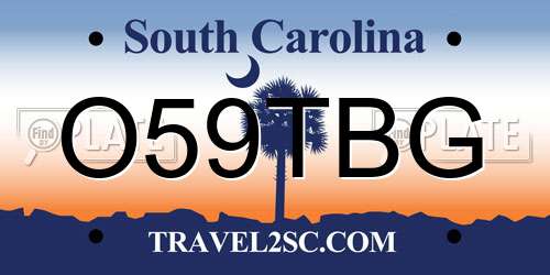 O59TBG South Carolina License Plate
