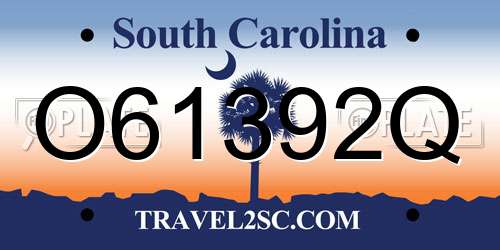 O61392Q South Carolina License Plate