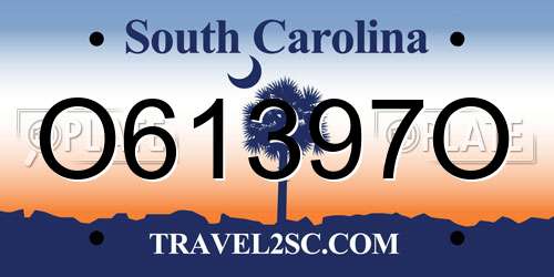 O61397O South Carolina License Plate